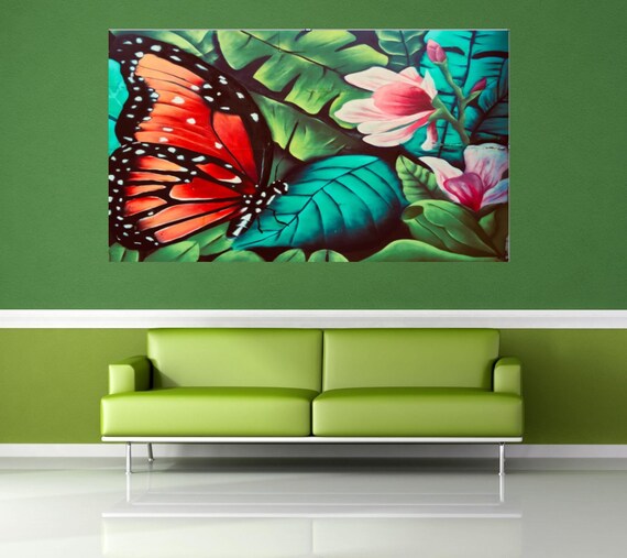 Graffiti Butterfly Wall Art Butterfly Poster Abstract Orange | Etsy