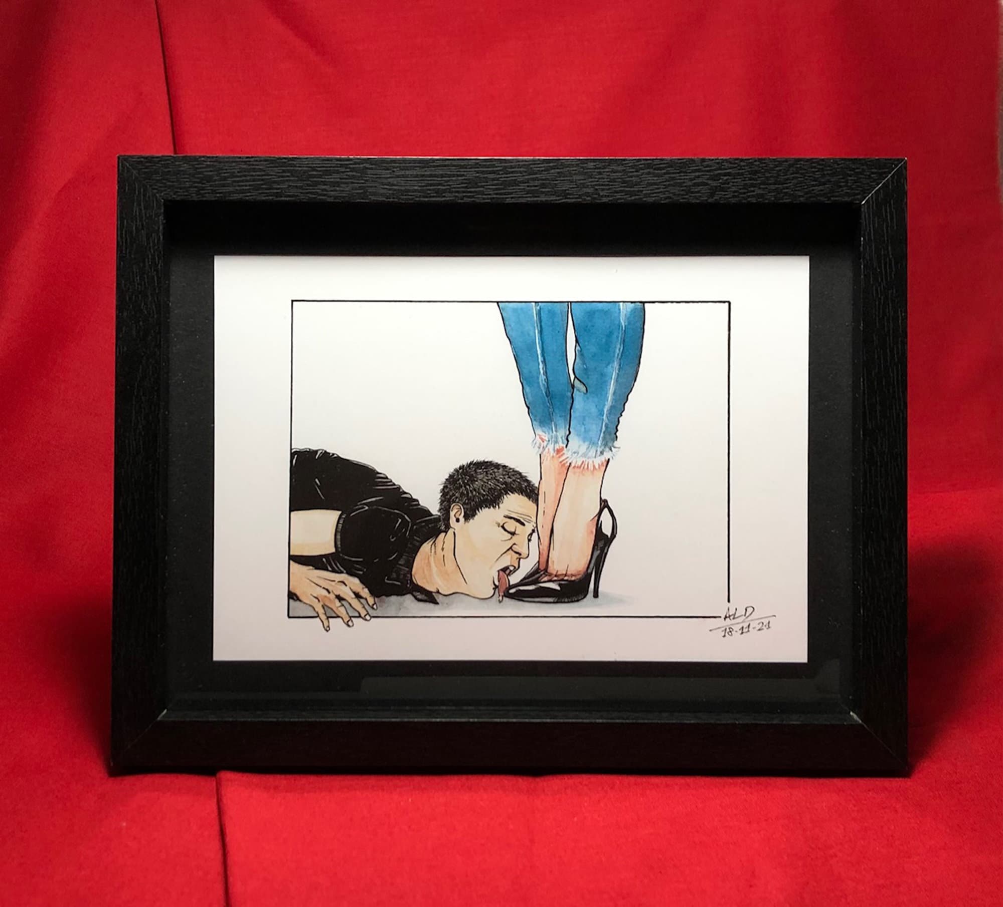 femdomART プリント プリント Femdomart Fetishart エロ Eroticart ミストレス スレーブ ハイヒール シューズ 靴フェチ -  Etsy 日本