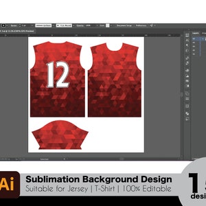 May include: A red and white sleeveless jersey with a geometric pattern and the number 12 on the front. The jersey is designed for sublimation printing and is suitable for use in sports or as a fashion item.