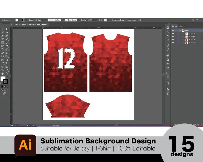 May include: A red and white sleeveless jersey with a geometric pattern and the number 12 on the front. The jersey is designed for sublimation printing and is suitable for use in sports or as a fashion item.