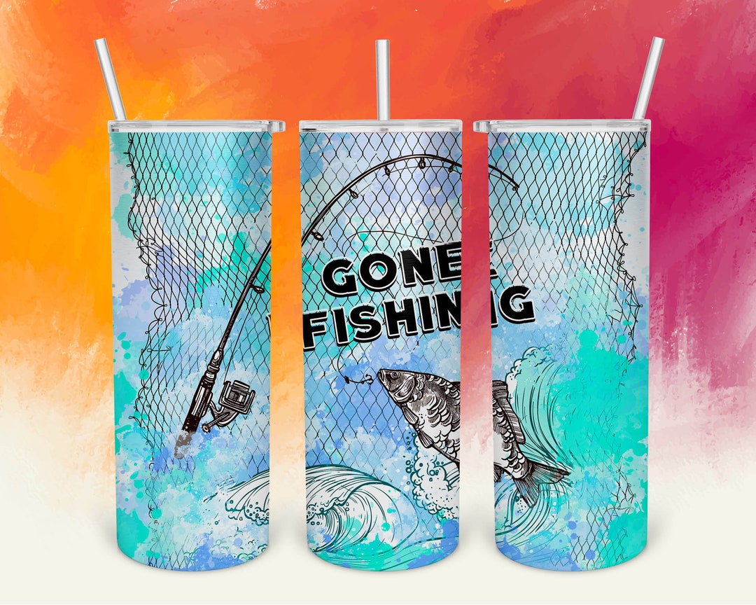 Fishing Tumbler Wrap, 20oz Skinny Tumbler Sublimation Design, PNG ...