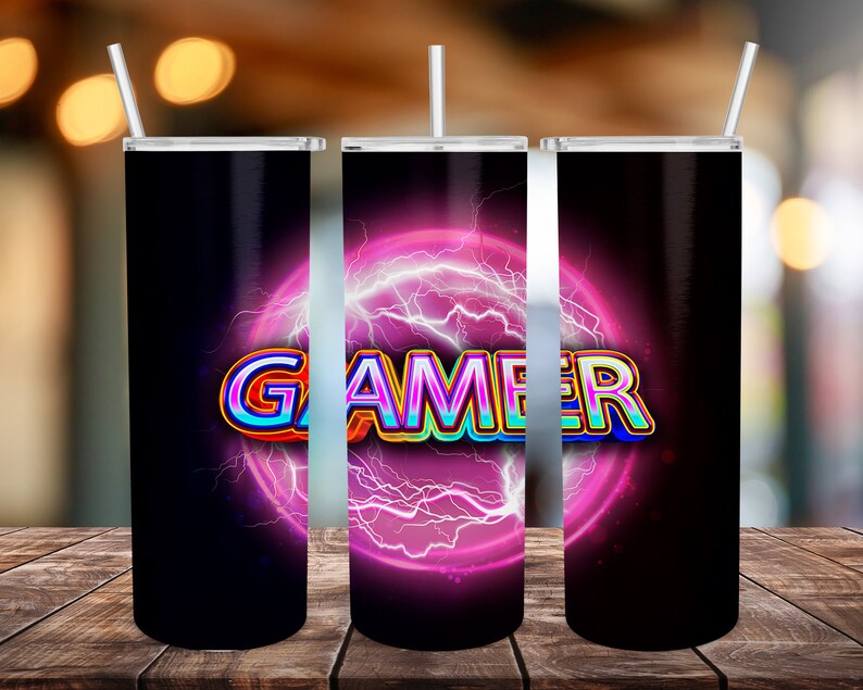 Gamer Tumbler Wrap 20oz Skinny Tumbler Sublimation Design Etsy