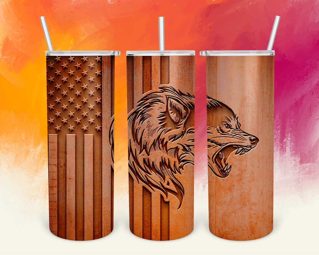 Wolf Tumbler, Wood Wolves Sublimation Tumbler Design, 20oz Skinny ...