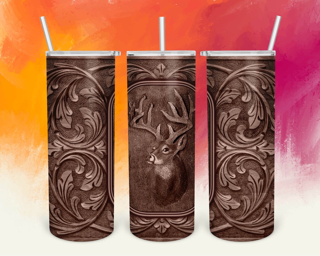 Deer Hunting Tumbler Wrap, 20oz Skinny Tumbler Sublimation Design, PNG ...