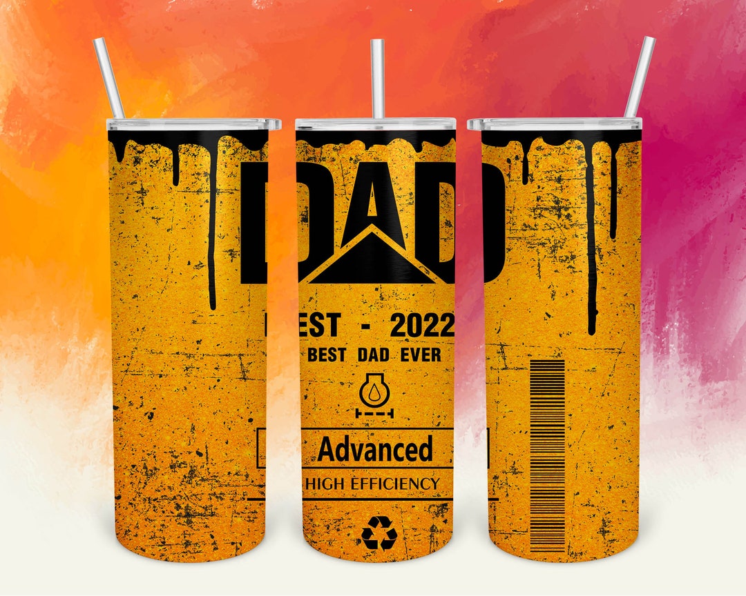 20oz Skinny Tumbler Sublimation Design, Dad Tumbler Wrap, PNG Digital ...