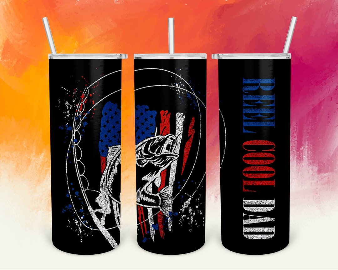 Fishing Tumbler Wrap, 20oz Skinny Tumbler, Reel Cool Dad Sublimation ...