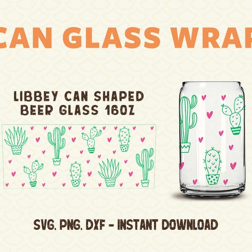 16oz Glass Can Cutfile Cactus Svg Dxf Png Files Digital - Etsy Canada