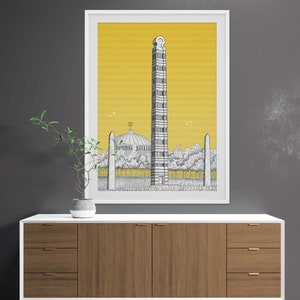 Axum obelisk, Aksum poster, Axum, Ethiopian art, Axum Zion, Axum art, Habesha art, Ethiopian culture, Ethiopian Heritage, African art