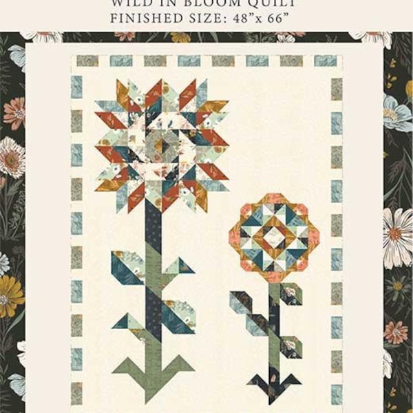 Wild In Bloom 48"x66" By Fancy That Design House Featuring Woodland & Wildflowers, Panel Quilt Pattern, Lap Quilt, Wall Hanging