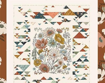 Wildflower Walk Quilt Pattern 62"x75" By Fancy That Design House Featuring Woodland & Wildflowers, Panel Quilt Pattern, Lap Quilt