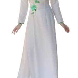 Pre made áo dài thiết kế nguyên bộ Vietnamese traditional dress with pants