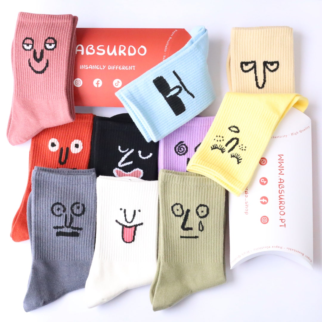 Smiley Face Socks Emoji Smile Everyday Mood Socks Happy Socks Cool ...