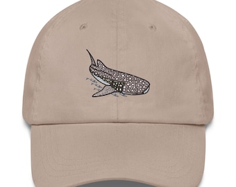 Gorra de tiburón ballena: gorra de papá de algodón ajustable y bordada