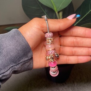 Light Pink & Gold Snake Chain Bracelet