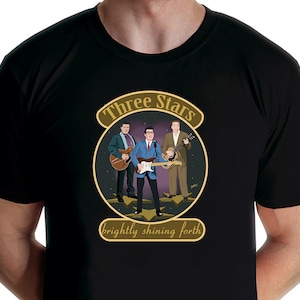 Three Stars - Buddy Holly, Ritchie Valens, The Big Bopper T-shirt (Jarod Art)