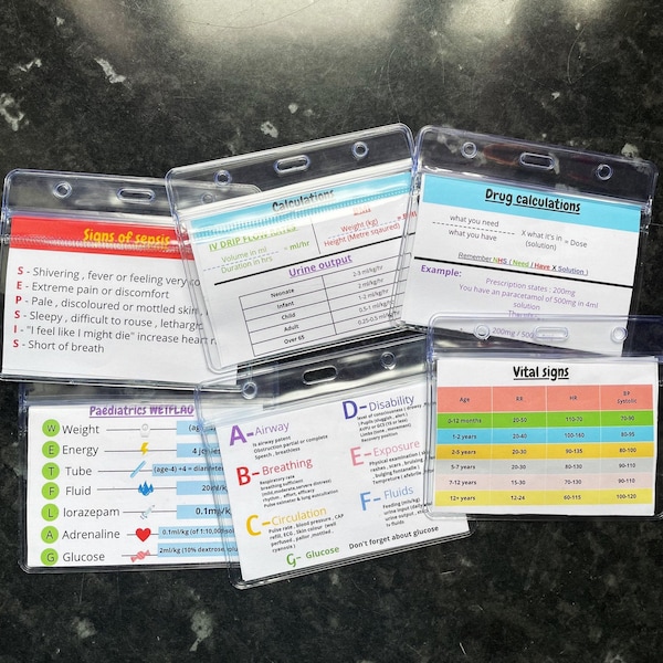 Nursing Lanyard cards  | Child nursing lanyard plastic card|Paediatric | Nurse|Student nurse| Child nursing essentials set | Double sided