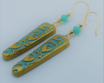 Gold Filled hook earrings and polymer clay