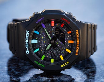 カシオ G-SHOCK カスタム GA-2100 MOD Custom MOD Casio G-Shock Orange GA2100-1A4 - YouTube