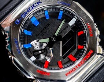Limited to 10 | Artist Hand Painted G-SHOCK GM-2100 Pepsi Steel
