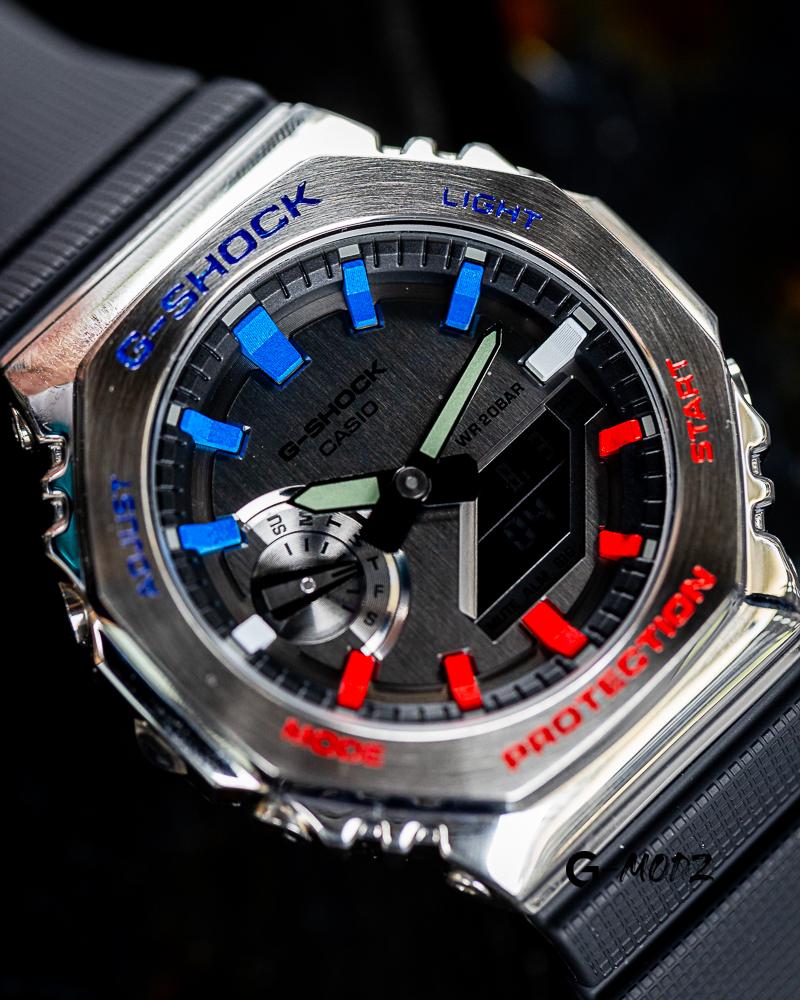 Limited to 10 | Artist Hand Painted G-SHOCK GM-2100 Pepsi Steel