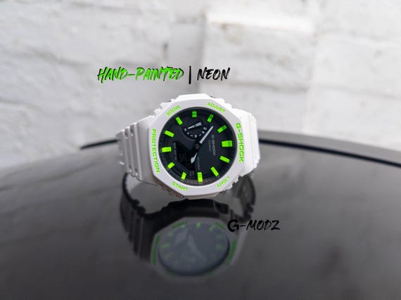 Hand-painted Casioak G-shock Neon Green - High-quality Casio
