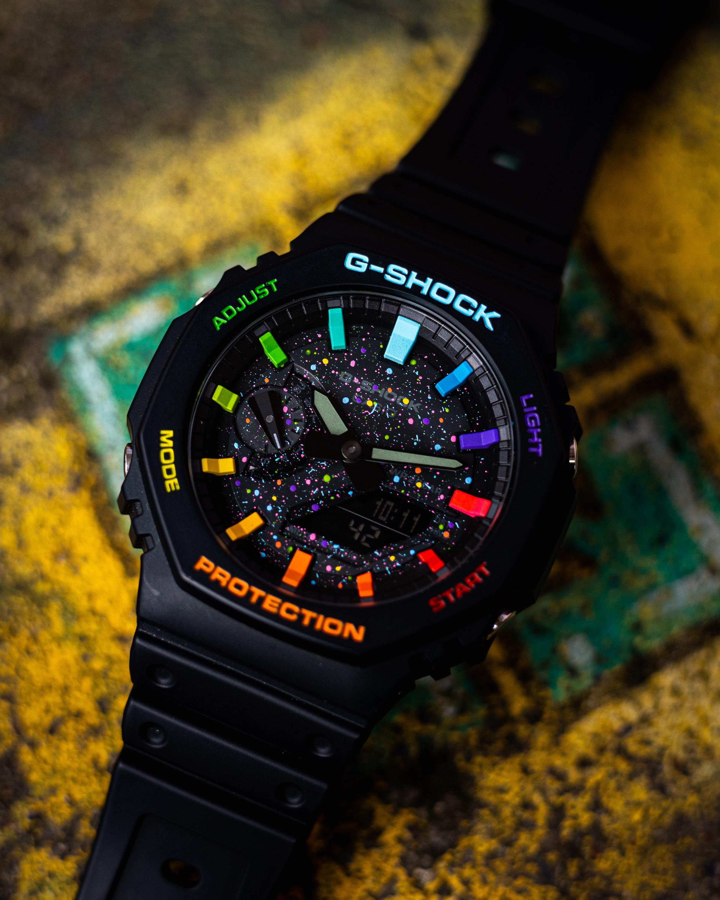 CasiOak Rainbow Galaxy GA-2100 Mod - G-Modz 高品質 G-Shock Mods