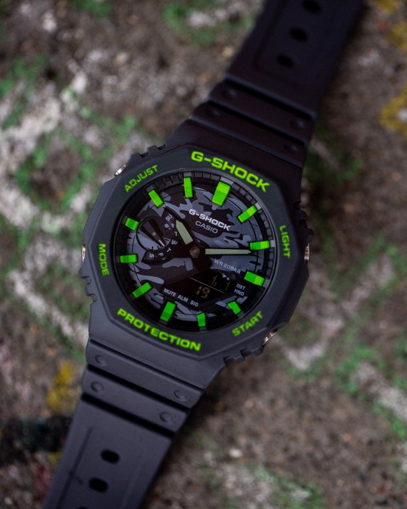 Casio G shock Grey Camo Green Casioak Ga2100 Wrist Watch G Shock