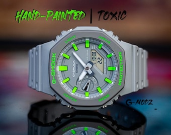 Limited to 15! Artist Hand-Painted Casio G-Shock GA-2100 Toxic Green