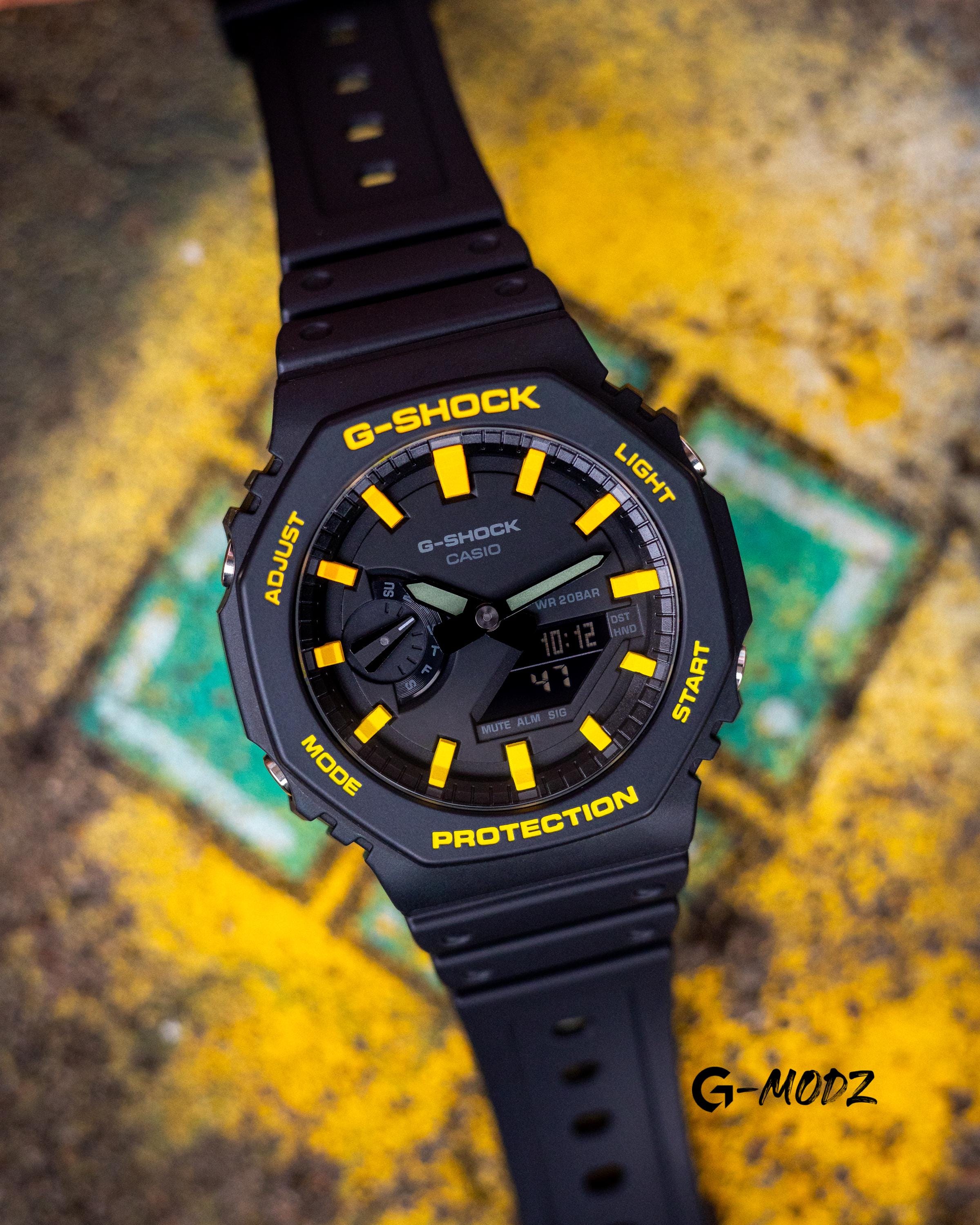 Casioak G-SHOCK GA2100 Yellow Gradient | Artist Casioak Mod - Etsy Casioak G-SHOCK GA2100 Yellow Gradient | Artist Casioak Mod - Etsy