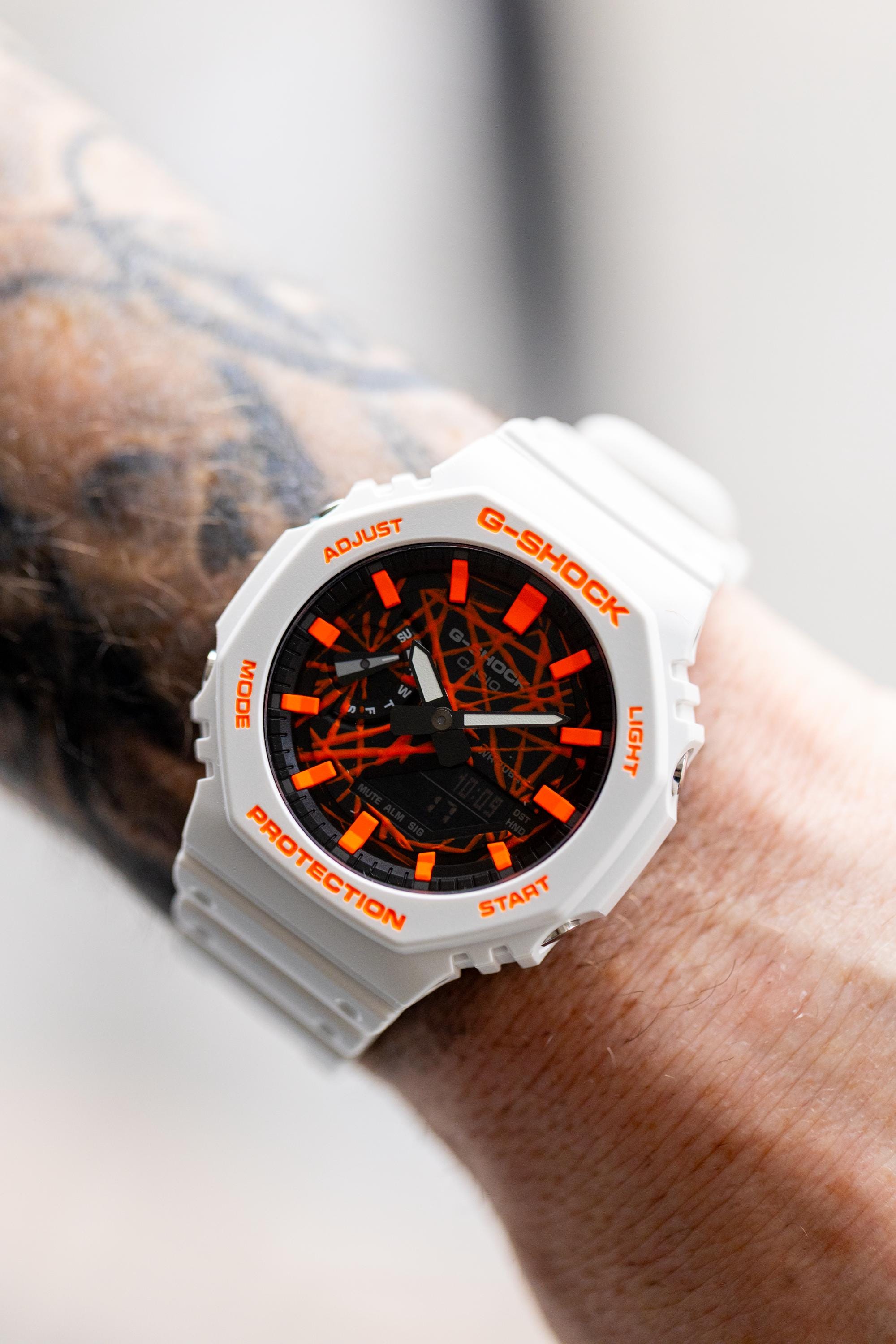 Limited to 15 | Hand-painted Casioak Neon Orange Chaos | GA-2100