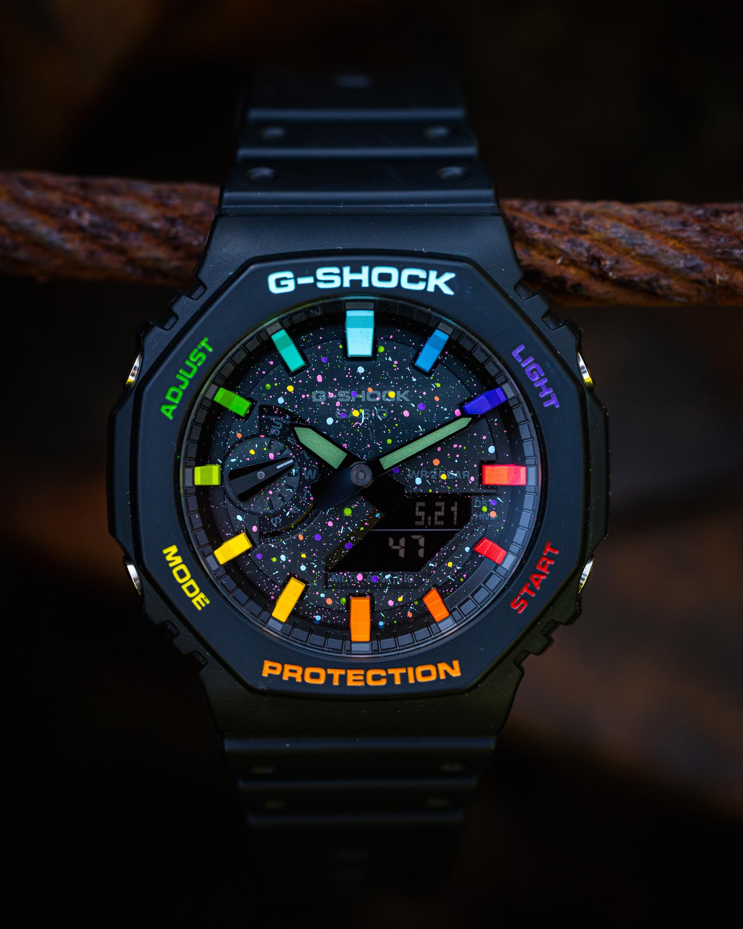 CasiOak Rainbow Galaxy GA-2100 Mod - G-Modz Wysokiej jakości mody