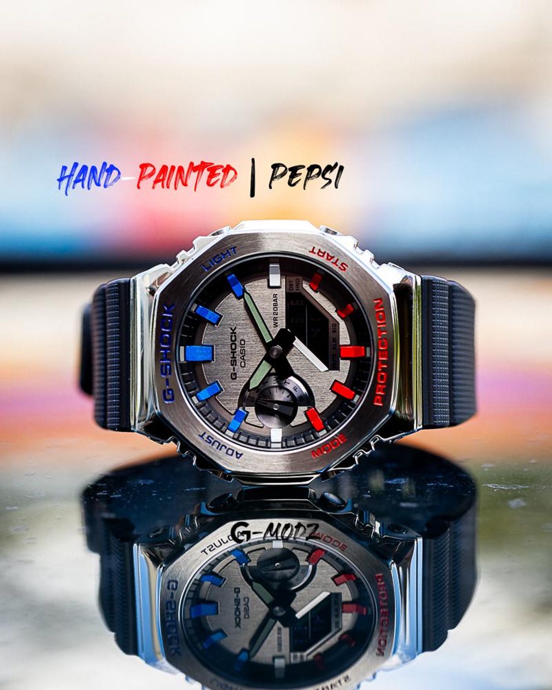 ⭐️G-SHOCK GA-2100 フルメタルカシマリーナMOD ペプシカラー - メルカリ