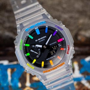 Casio G Shock Grey Rainbow - Casioak Mod Ga2100 - Wrist Watch