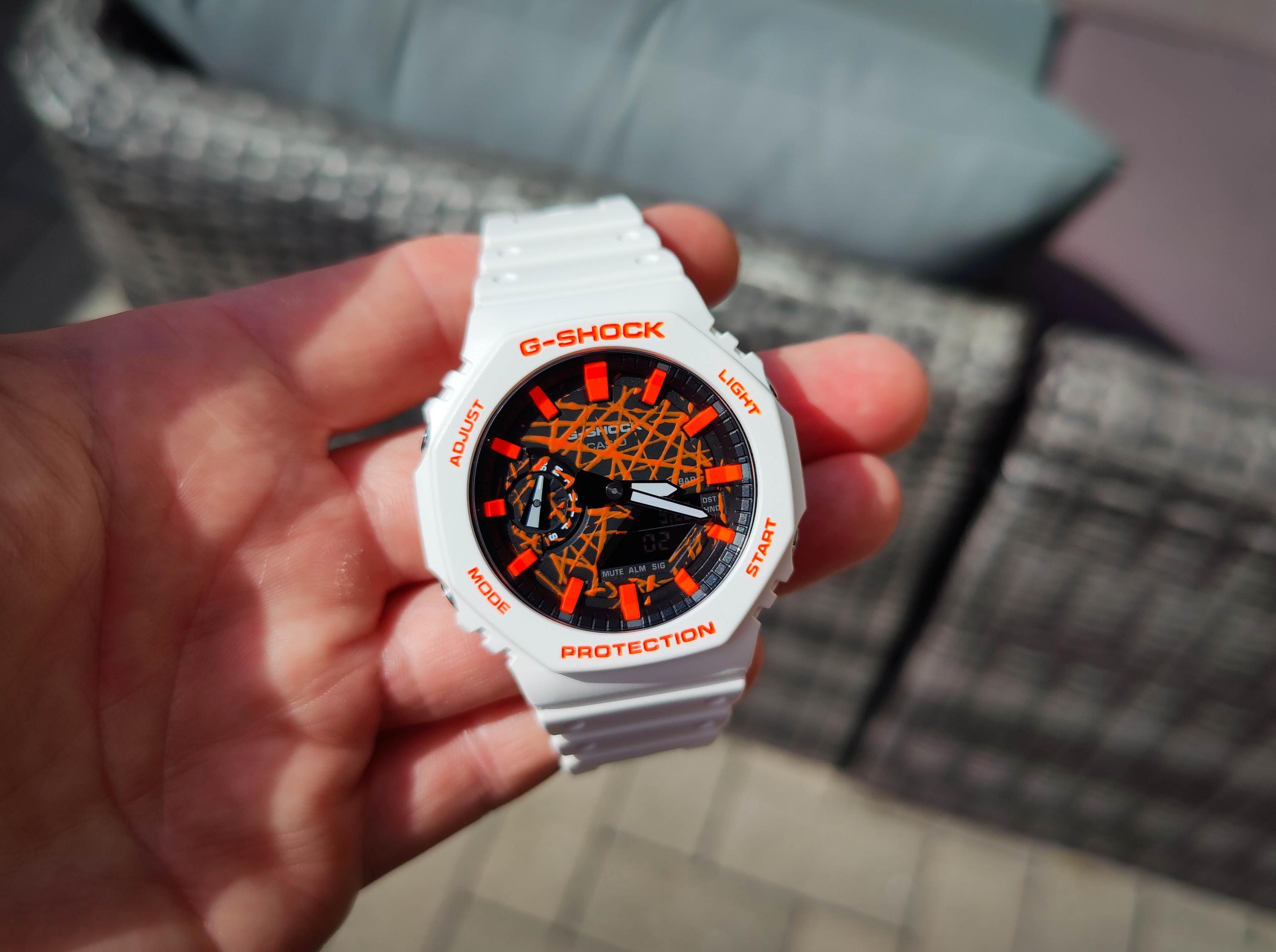 Limited to 15 | Hand-painted Casioak Rainbow Neon Orange Chaos