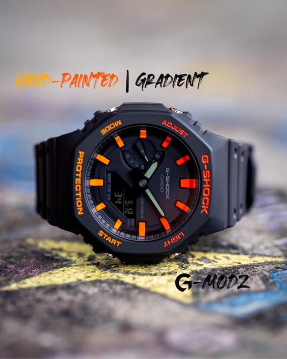 LAST ONE - Discontinued! Hand-painted Casioak Orange | GA-2100 - Etsy