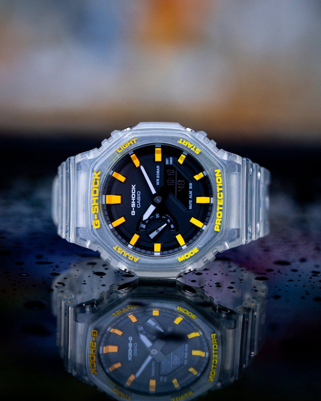 Casio G-shock Transparent Yellow Casioak Watch Ga2100 - Etsy