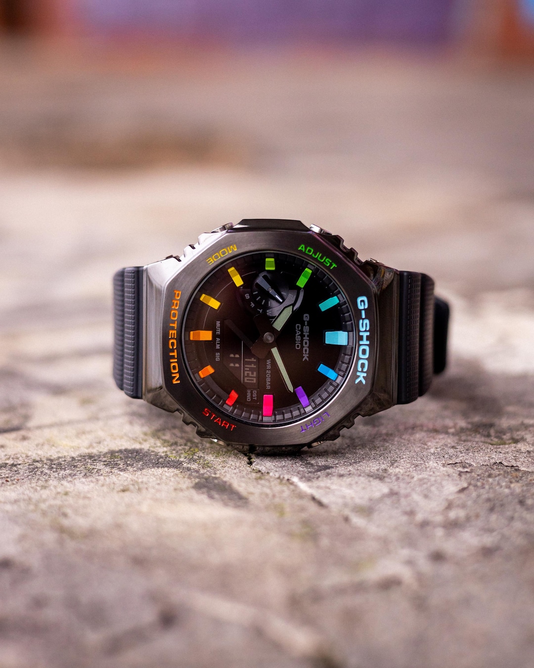 Casioak Rainbow Steel Royal Oak G-shock - G-modz High Quality Mod