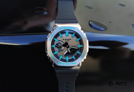 Artist Hand Painted Casioak G-SHOCK GM-2100 Tiff Blue - Etsy