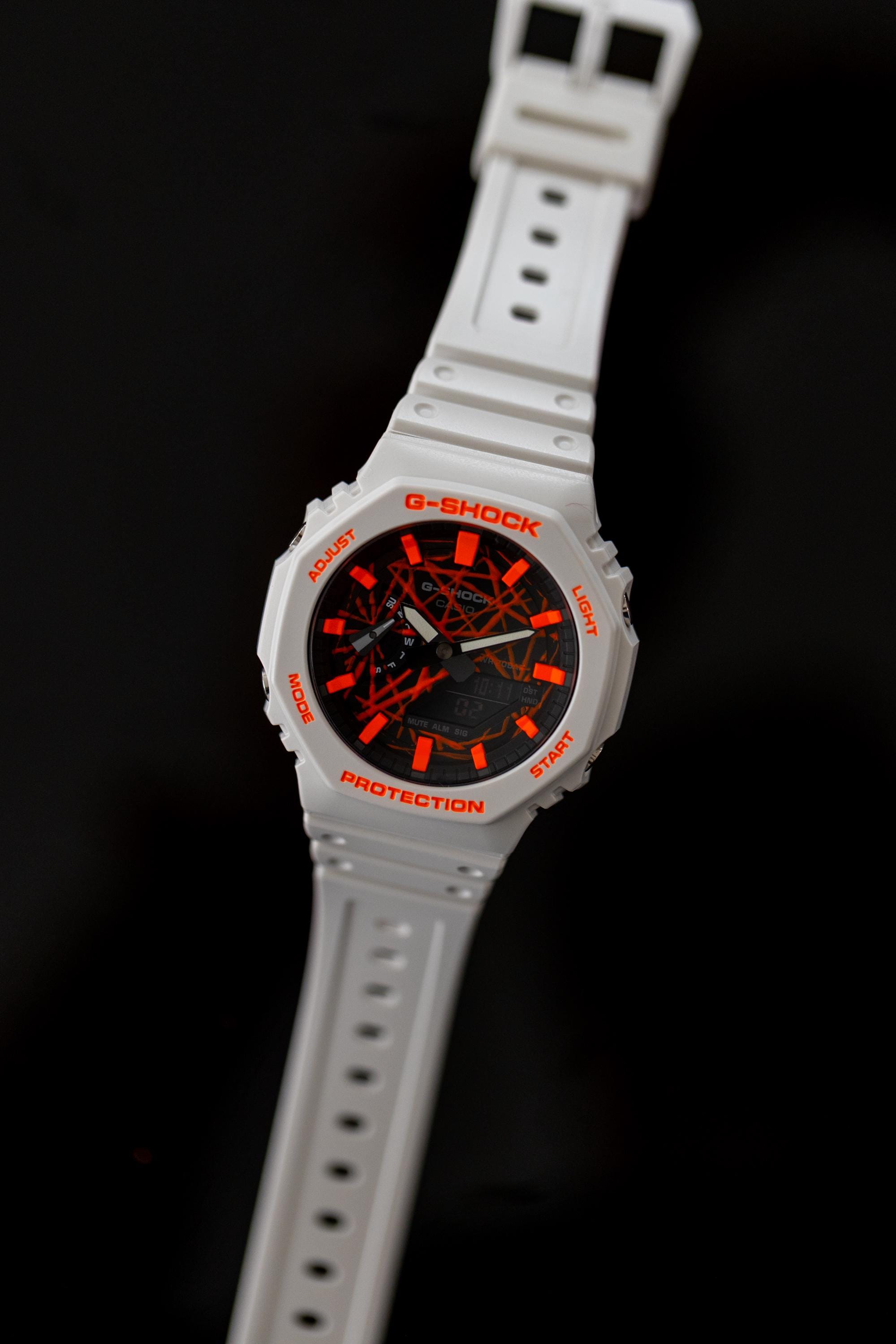 Limited to 15 | Hand-painted Casioak Neon Orange Chaos | GA-2100