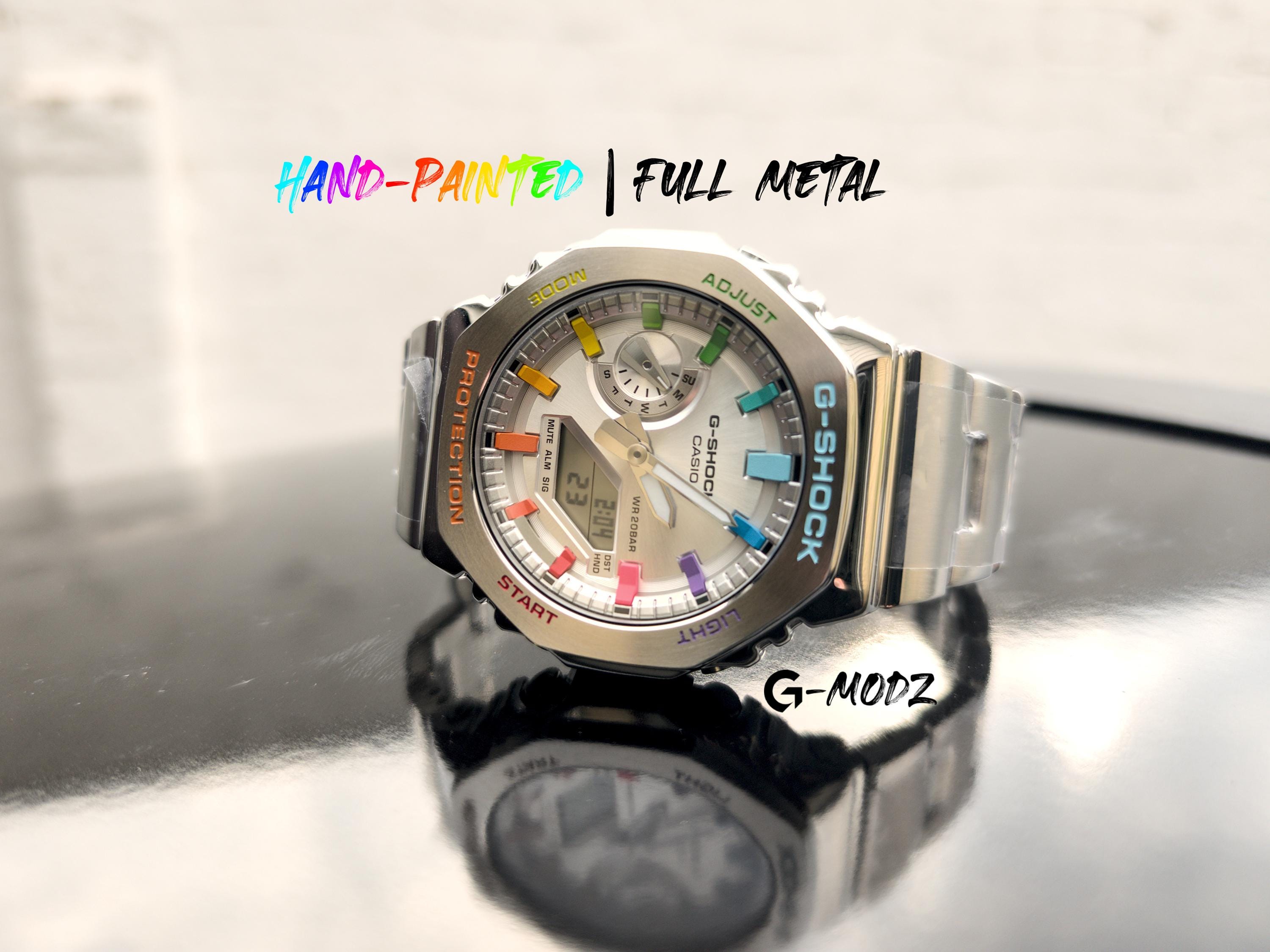 Bespoke Hand Painted G-SHOCK GM-2110D Rainbow Full Metal | Artist