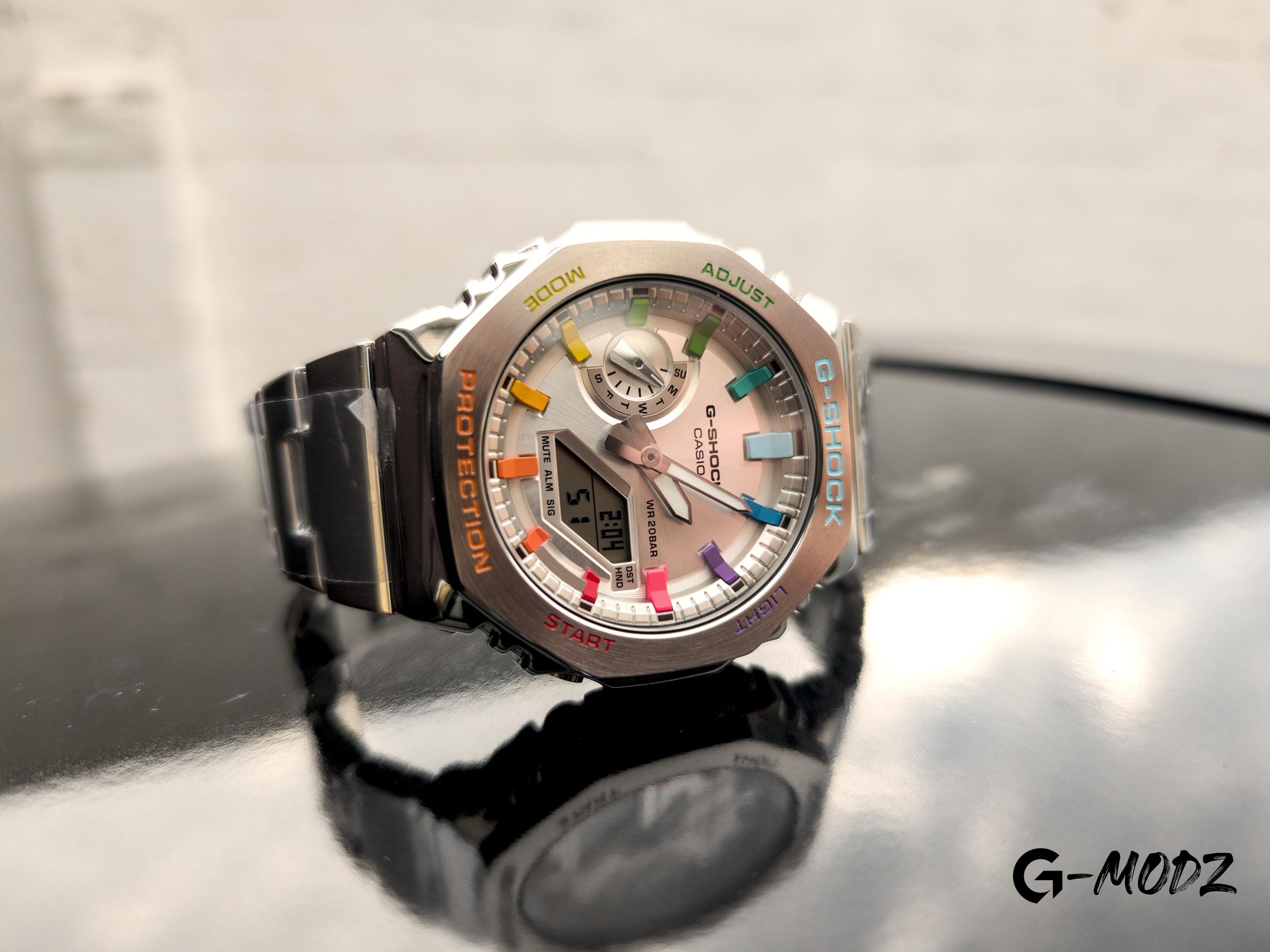 Bespoke Hand Painted G-SHOCK GM-2110D Rainbow Full Metal | Artist