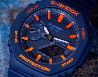 Casio Mod Custom Gshock Orange Blue Modified GMA-S2100 Mod - High