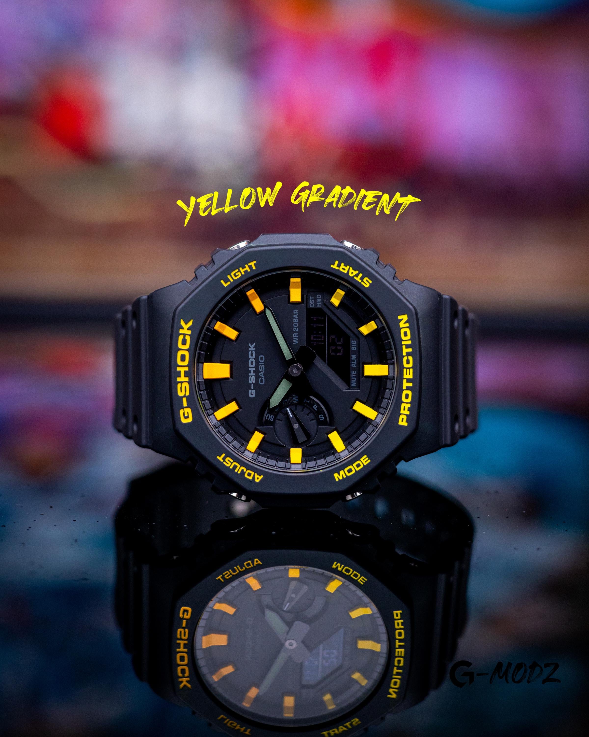 Casioak G-SHOCK GA2100 Yellow Gradient | Artist Casioak Mod - Etsy