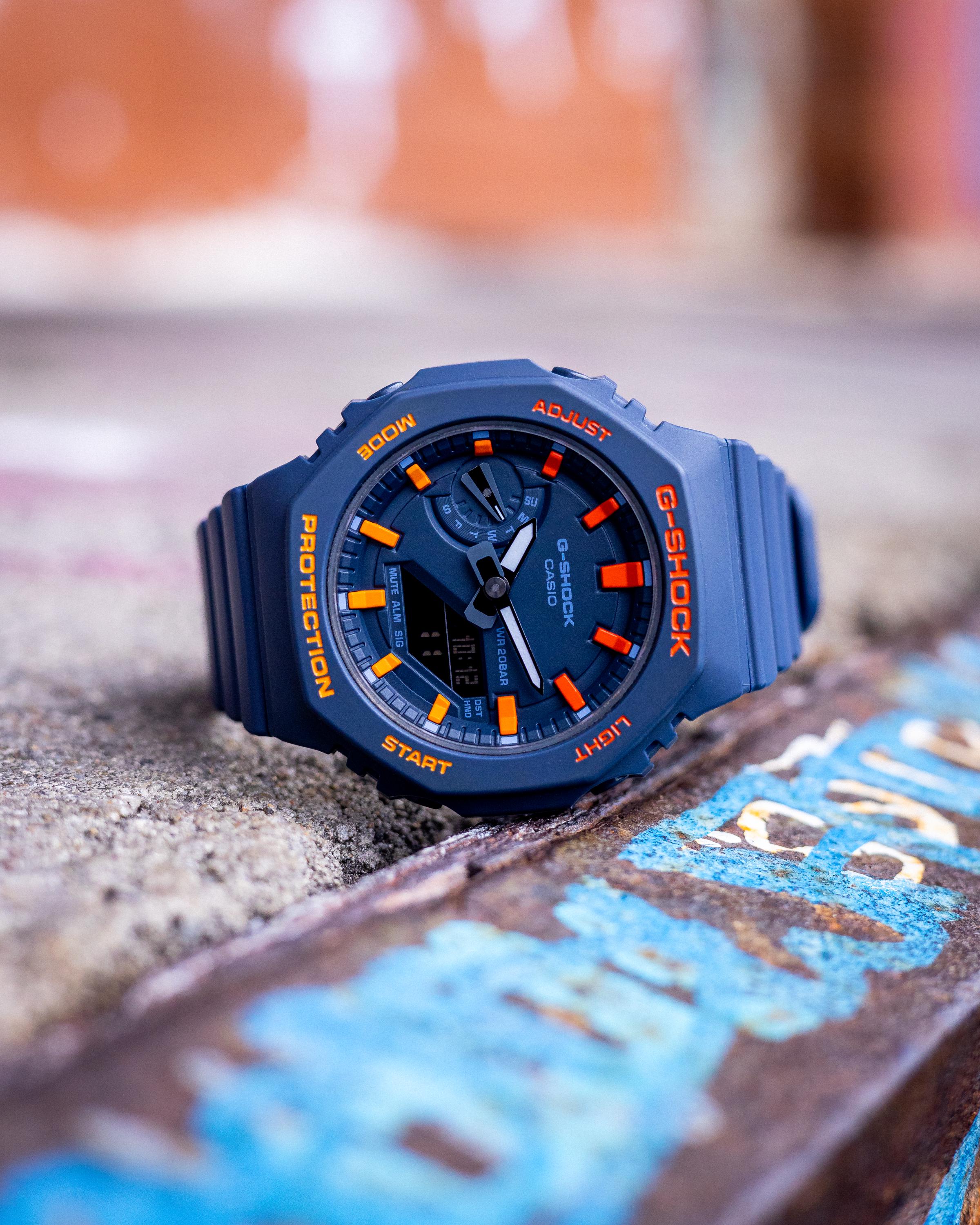 Casio Mod Custom Gshock Orange Blue Modified GMA-S2100 Mod - High