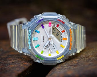 Casio G-Shock GMA-S2100 Jellyfish Rainbow | Artist CasiOak Mod