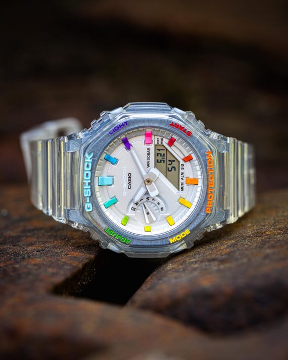 Casio G-shock GMA-S2100 Jellyfish Rainbow | Artist Casioak Mod