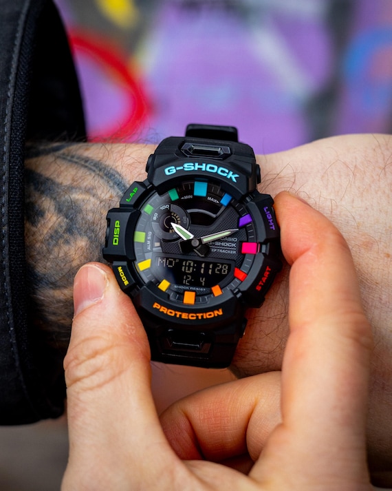 Casio G-shock GBA-900 Rainbow G-squad | Artist Casioak Mod - Etsy