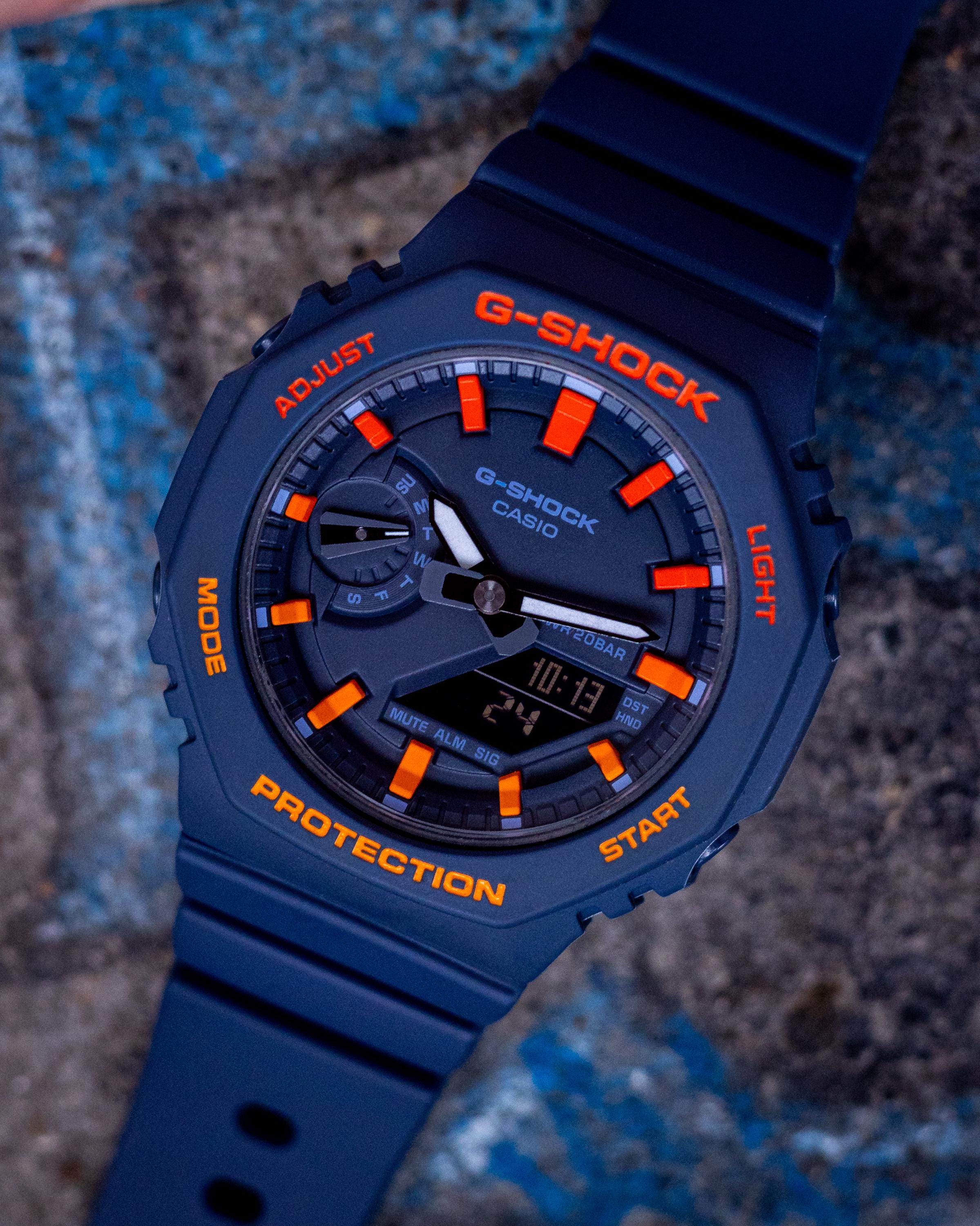Casio Mod Custom Gshock Orange Blue Modified GMA-S2100 Mod - High