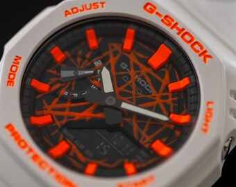 Limited to 15 | Hand-Painted CasiOak Neon Orange Chaos | GA-2100