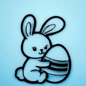 Easter Delight: Bunny Hugging Easter Egg Cookie Cutter - Add Charm to Your Baking